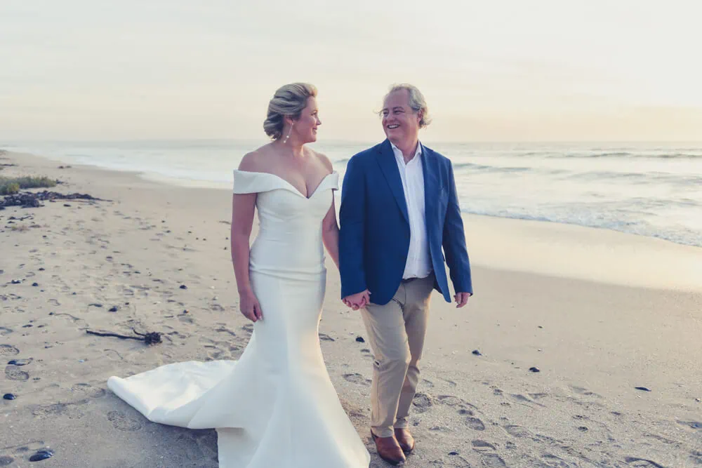 dwarskersbos wedding couple beach sunset