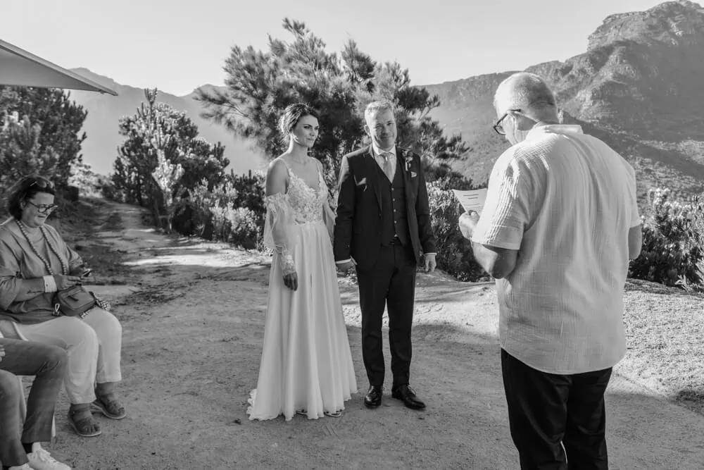 intimate outdoor ceremony rocky hillside cape town mountains
