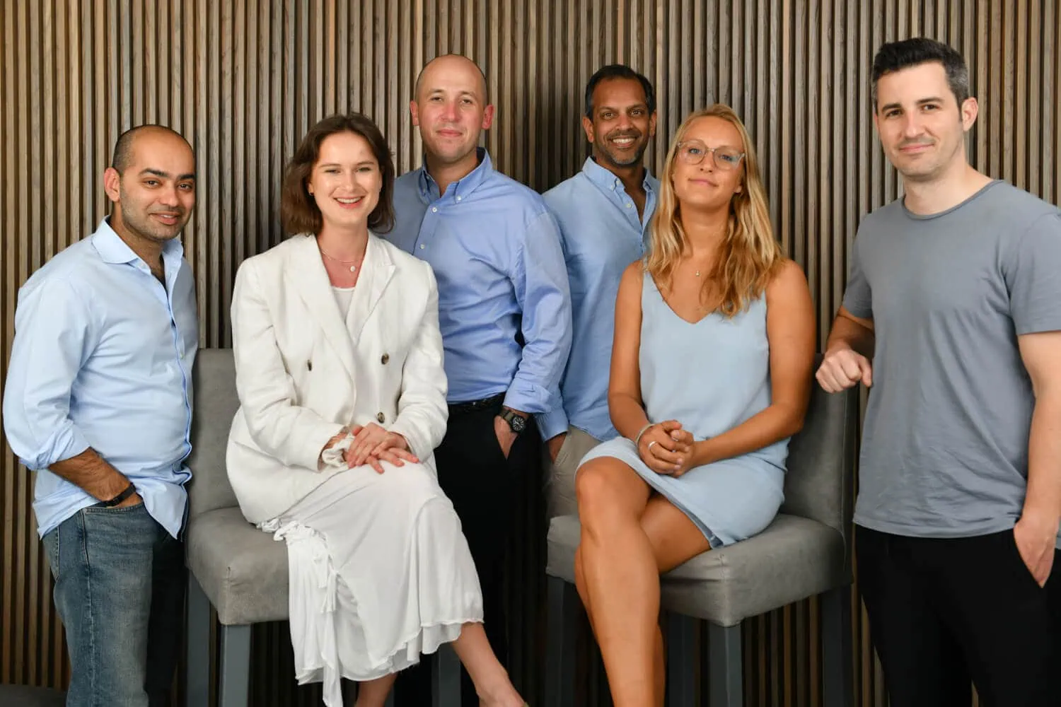 six business professionals modern lounge team photography cape town