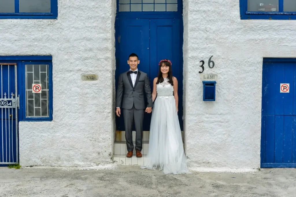 stellenbosch couple cape malay building blue door