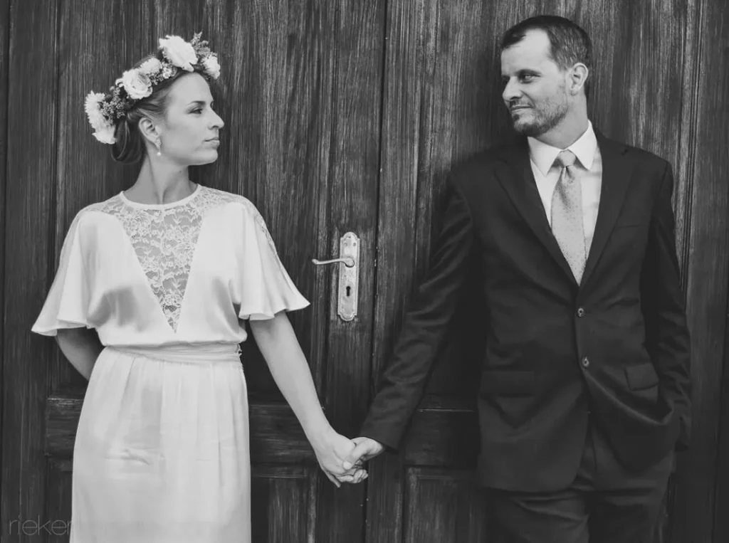 stellenbosch couple rustic wooden door flower crown