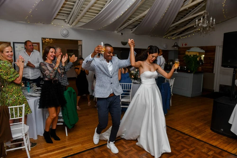 suikerbossie bride groom champagne grand entrance