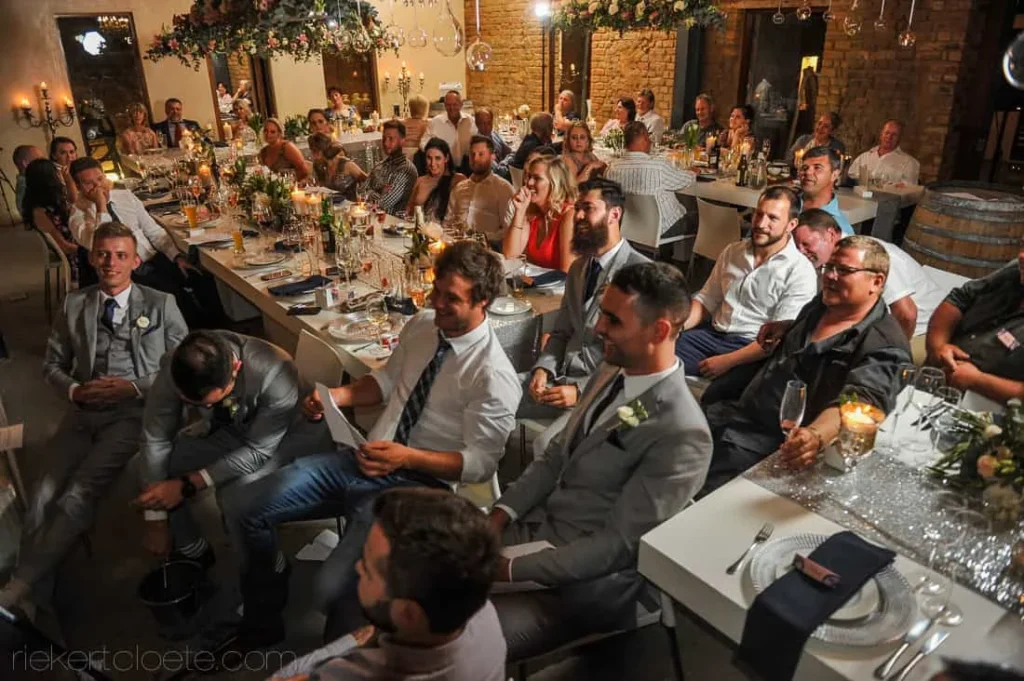 wedding reception rustic brick venue edison lights
