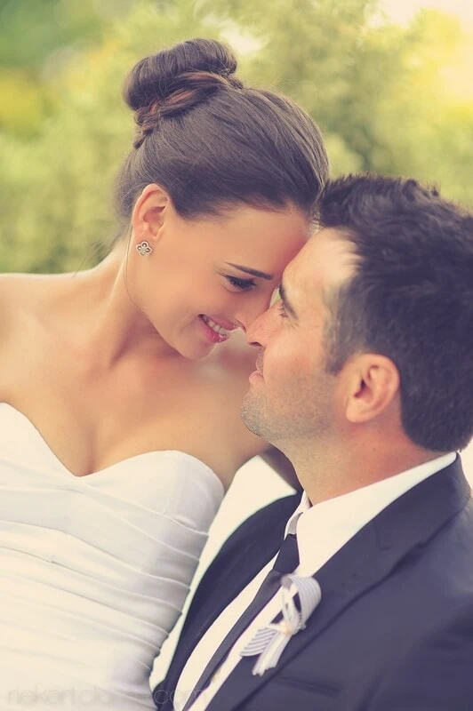Couple nose to nose romantic portrait vintage tones – Allée Bleue, Franschhoek