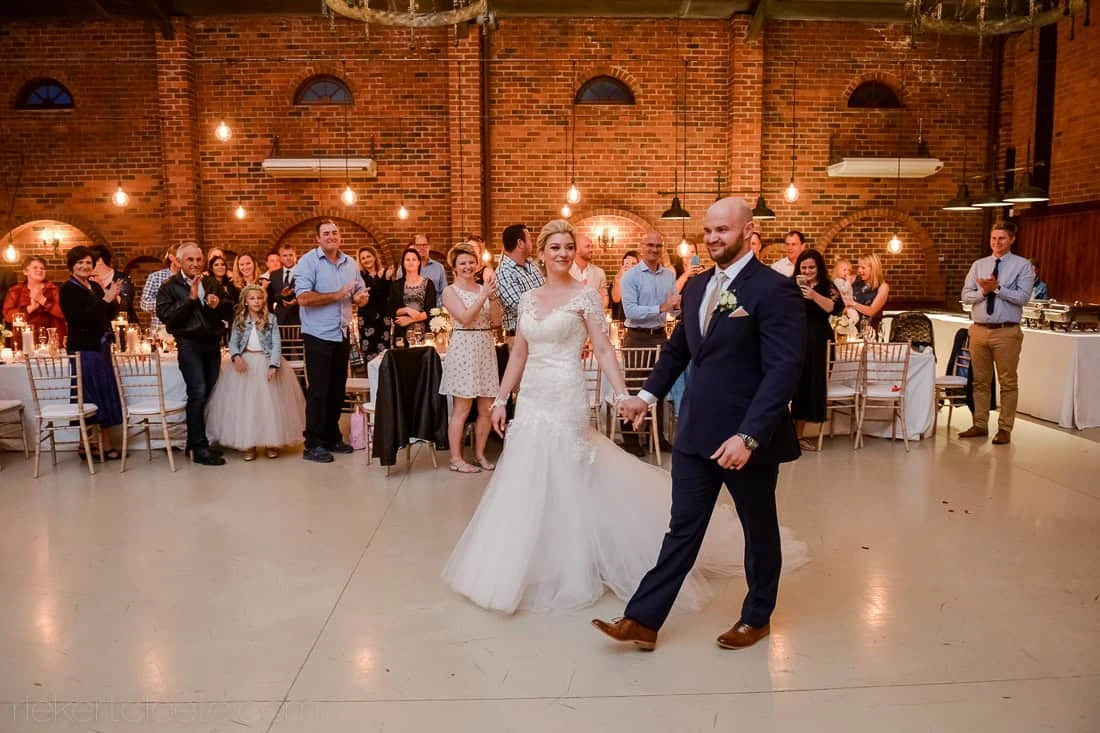 Bride groom entrance rustic brick venue reception – Het Vlock Casteel, Riebeek Valley & Swartland