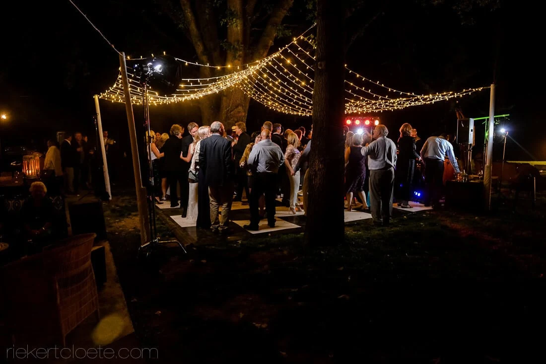 Outdoor night dancing fairy lights trees wedding reception – Saronsberg Wine Cellar, Tulbagh