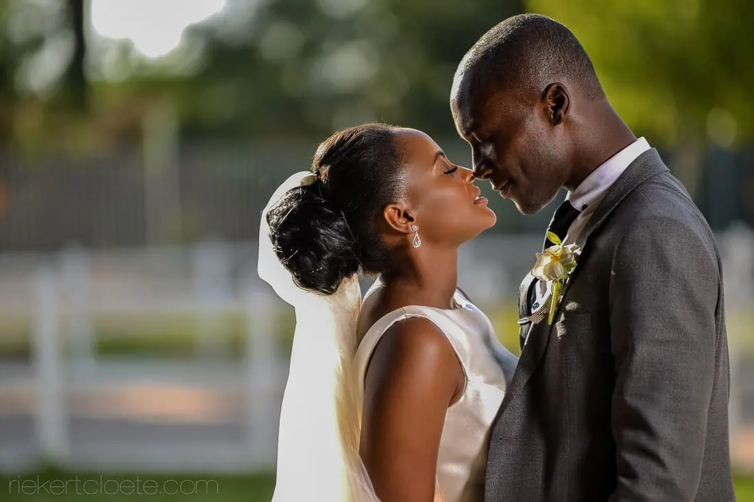 Stellenbosch couple nose to nose intimate portrait – Val de Vie Wines, Paarl